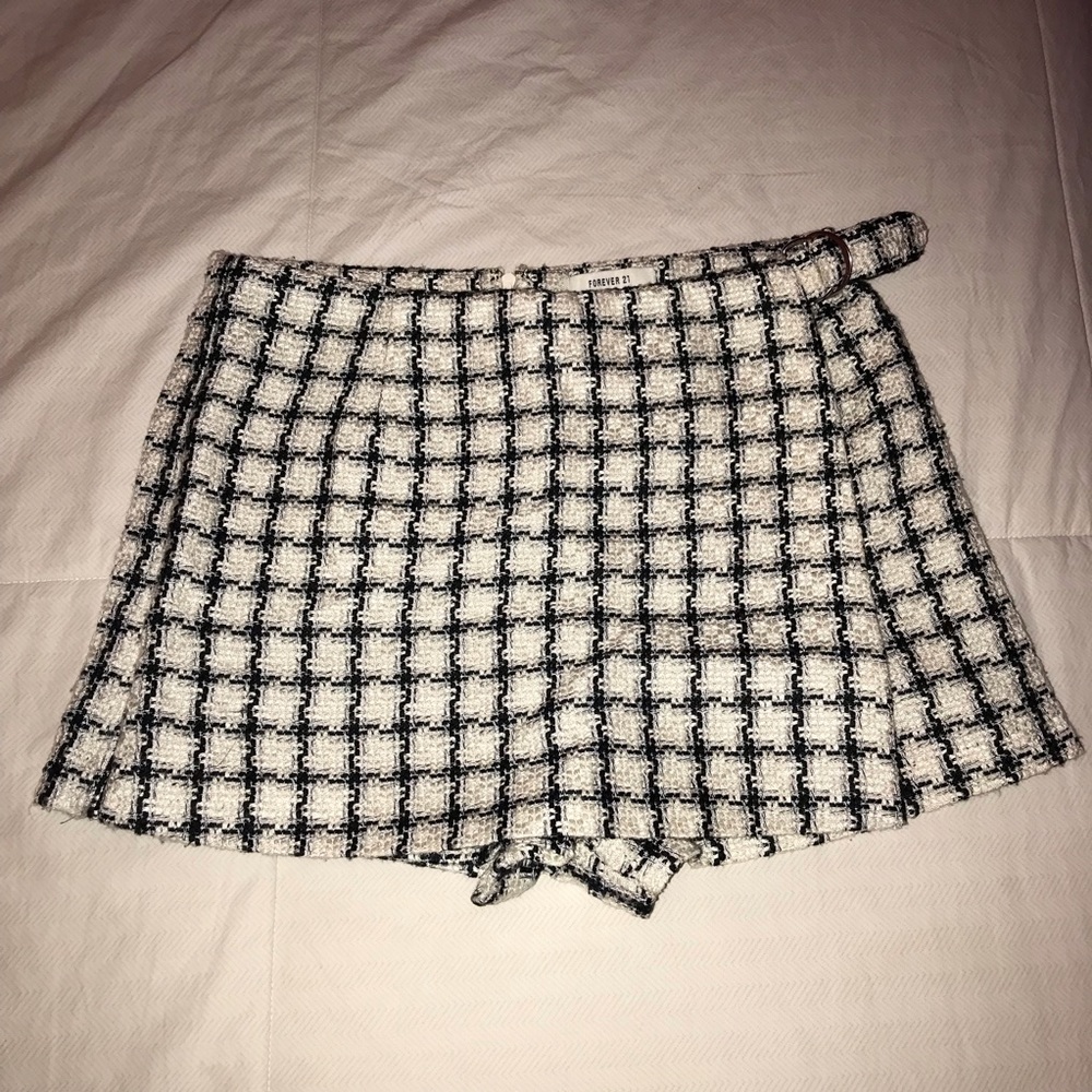Woven Gingham Skort